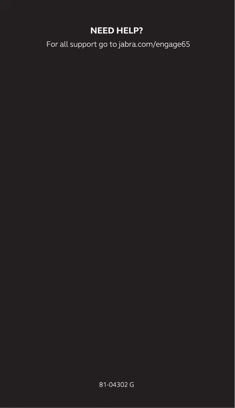 Page 1 de la notice Guide de démarrage rapide Jabra Engage 65