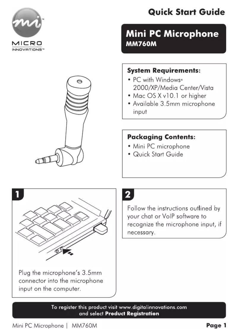 Image de la première page du manuel de l'appareil Mini PC