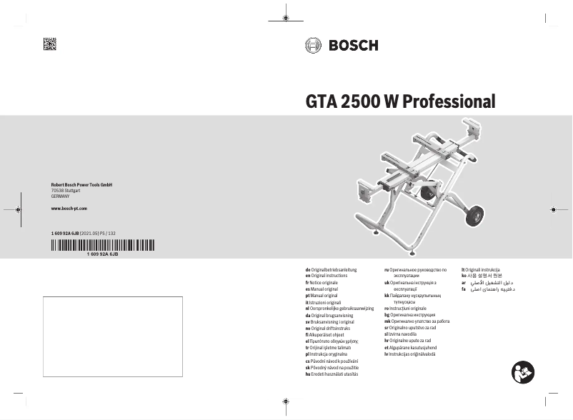 Page 1 of the manual User Manual Bosch GTA 2500 W Professional