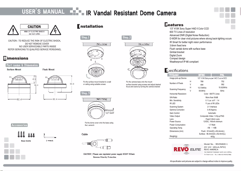 Página 1 del manual Manual de usuario REVO REVDM600-1