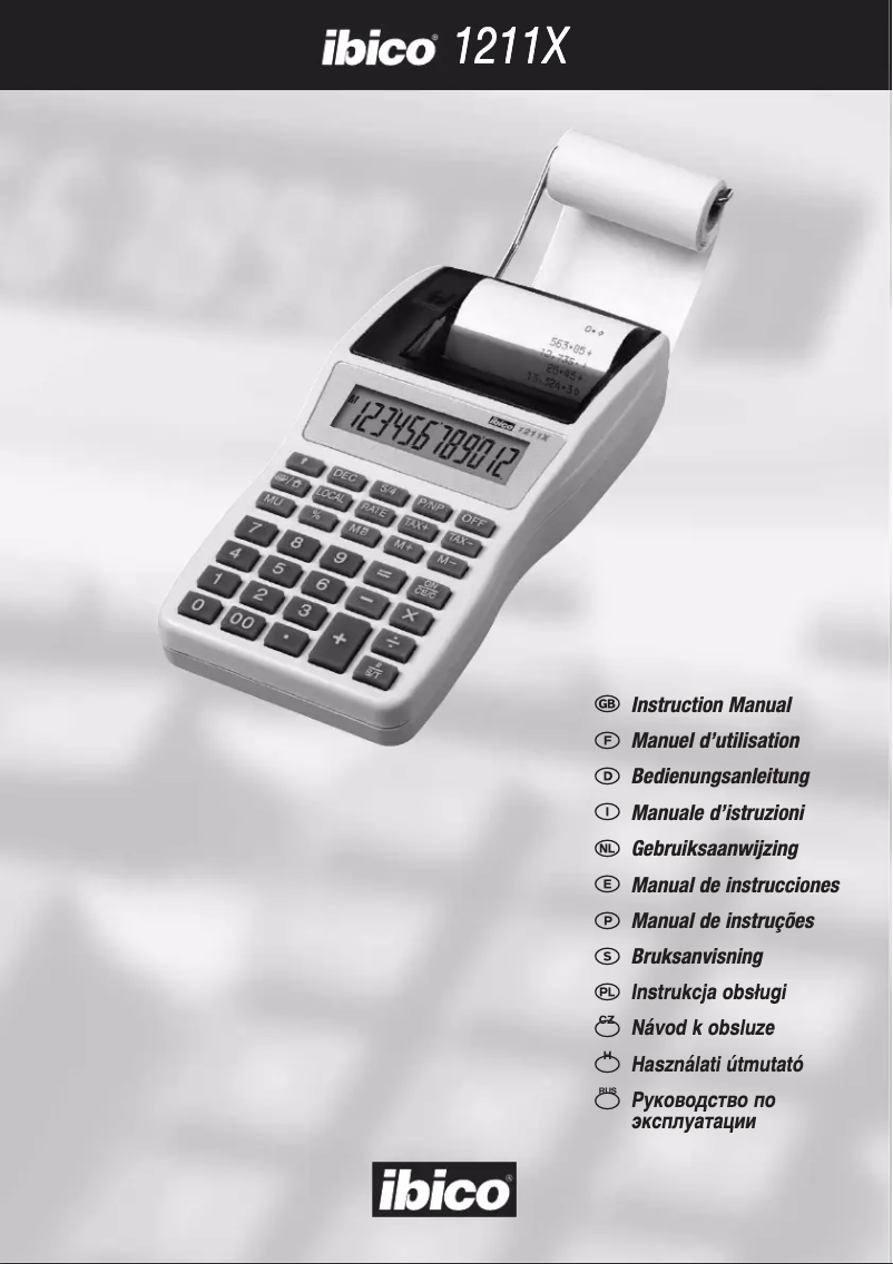 Image de la première page du manuel de l'appareil 1211x