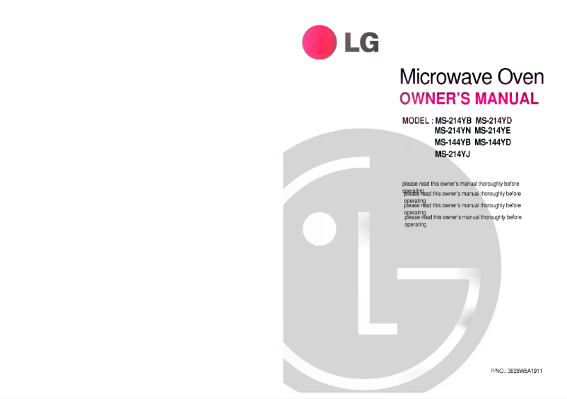 Page 1 de la notice Manuel utilisateur LG MS-214YB