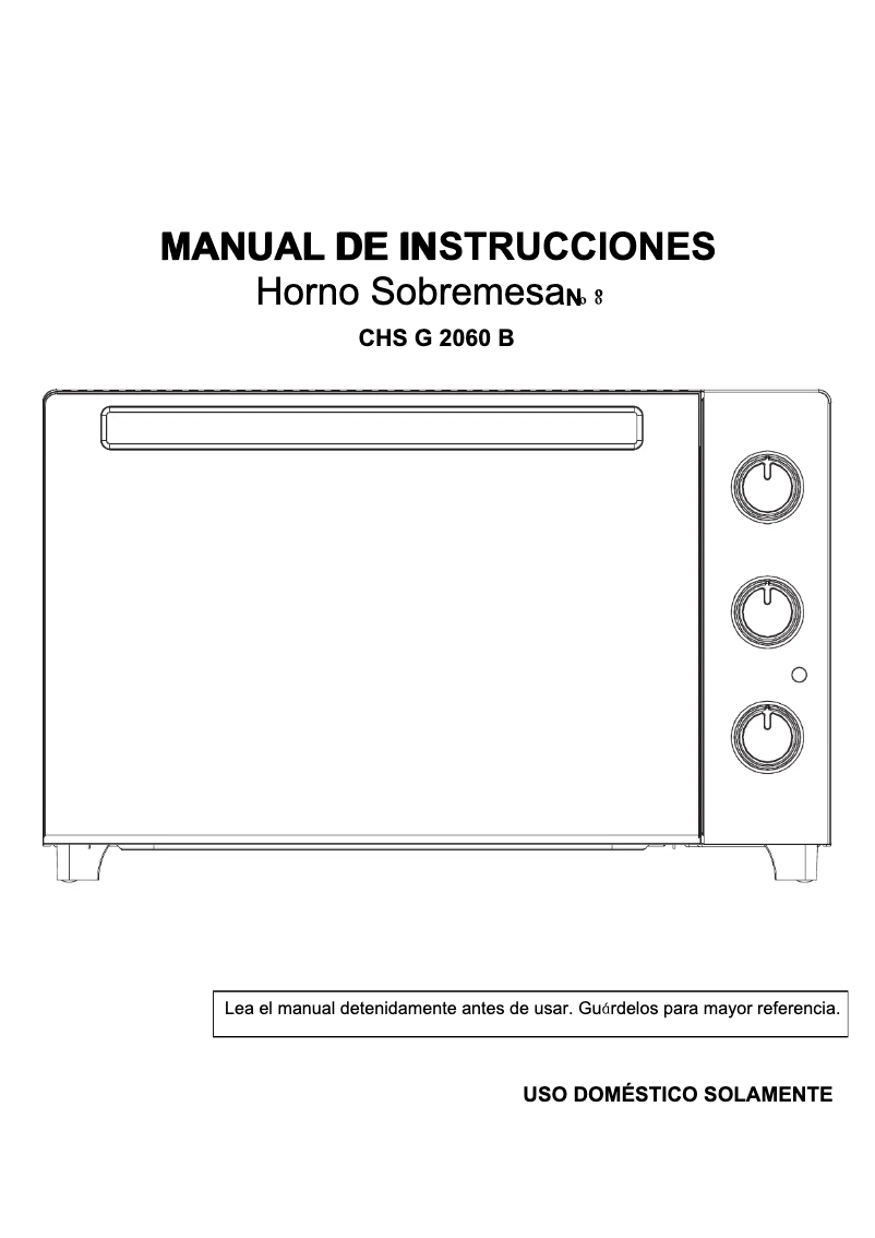 Page 1 de la notice Manuel utilisateur Corbero CHSG2060B