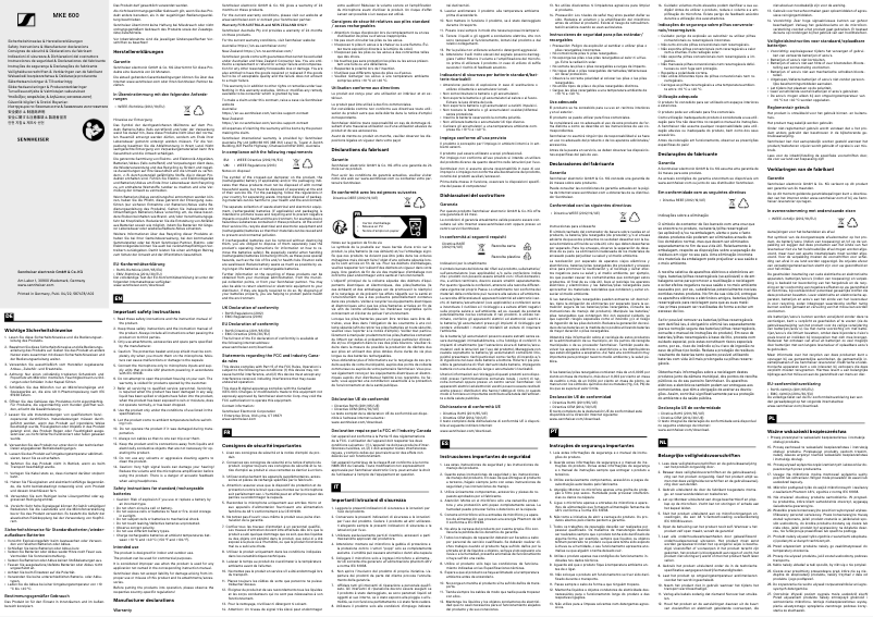 Image de la première page du manuel de l'appareil MKE 600