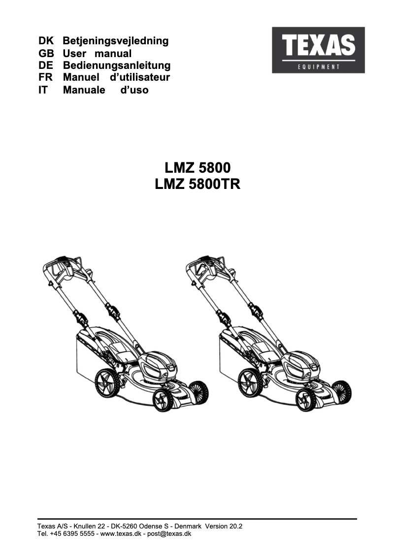 Image de la première page du manuel de l'appareil LMZ 5800TR