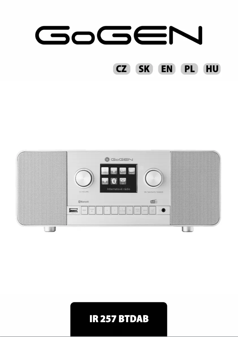 Page n°1 - Manuel utilisateur GoGen IR 257 BTDAB