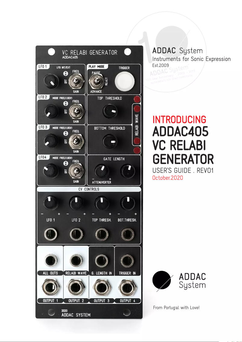 Page n°1 - Manuel utilisateur ADDAC System ADDAC405