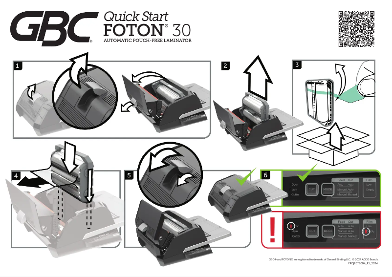 Page 1 de la notice Guide de démarrage rapide GBC Foton 30