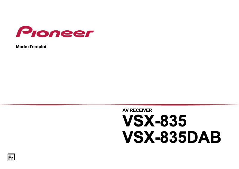 Page n°1 - Manuel utilisateur Pioneer VSX-835