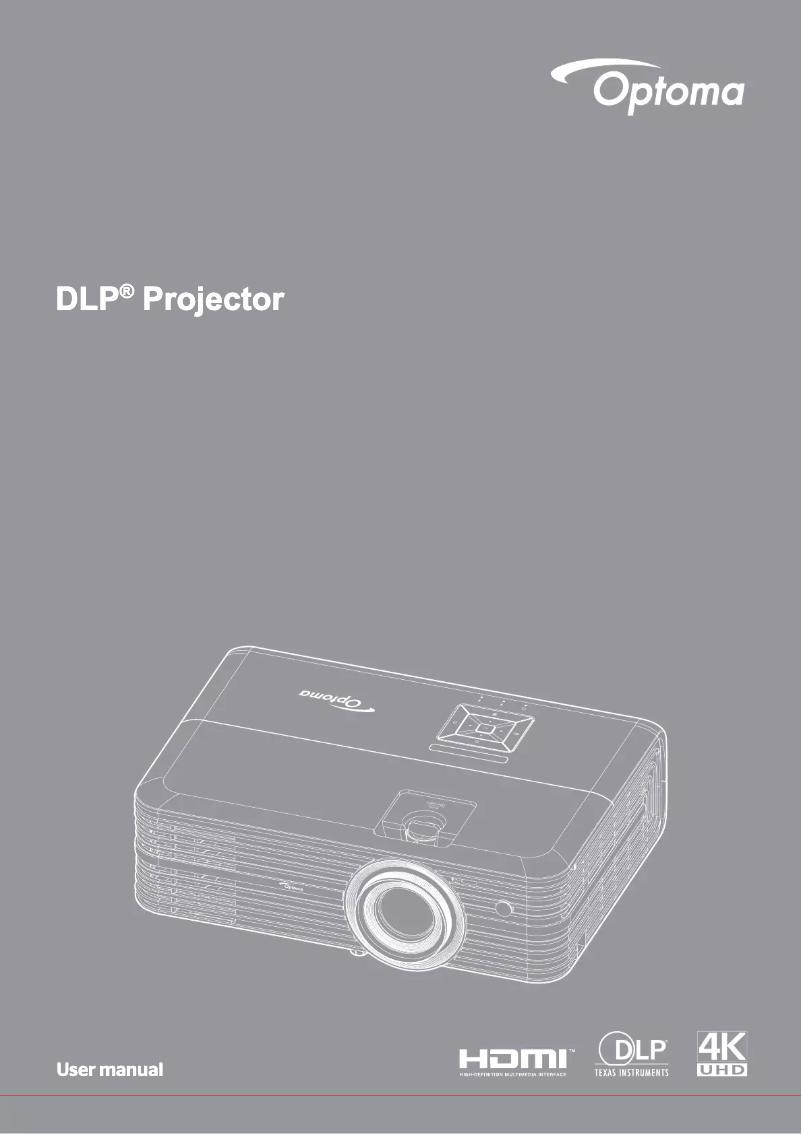Page n°1 - Manuel utilisateur Optoma 4K550ST