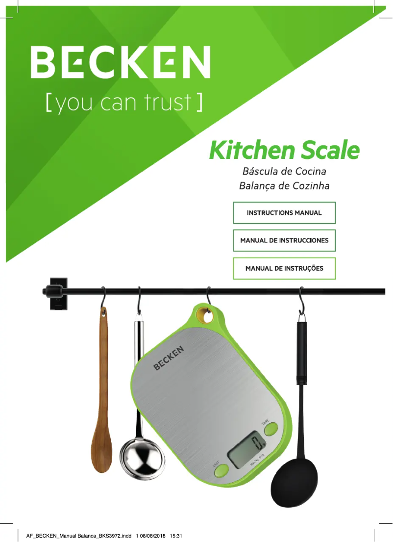 Page 1 de la notice Manuel utilisateur Becken BKS3972