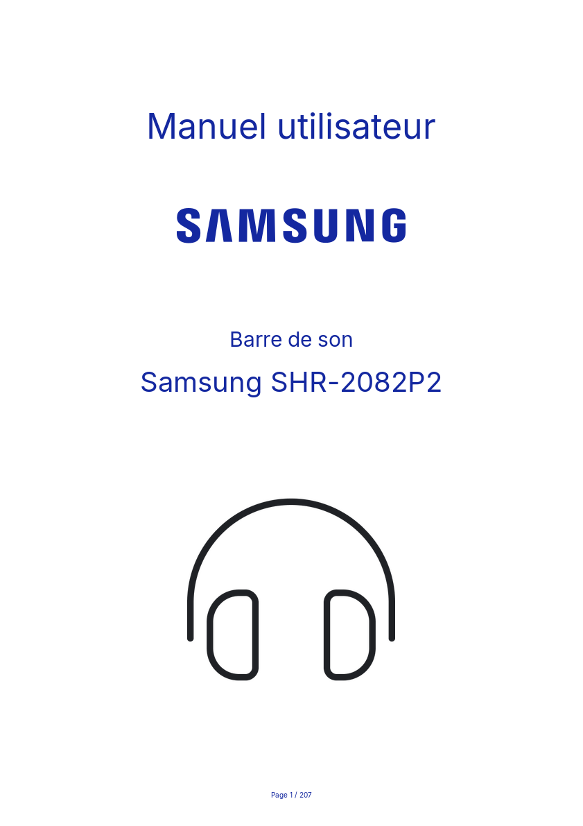 Image de la première page du manuel de l'appareil SHR-2082P2