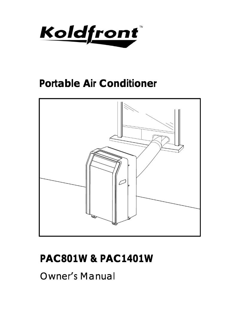 Page n°1 - Manuel utilisateur Koldfront Ultracool PAC801W