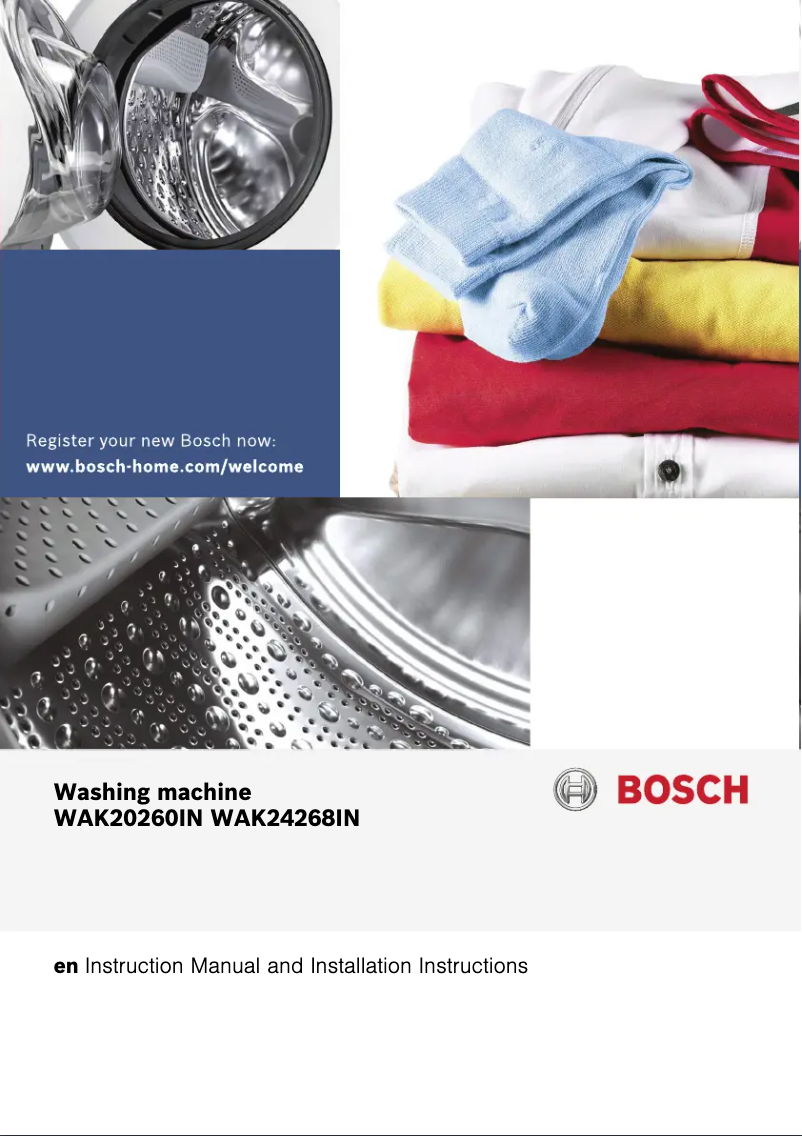 Page 1 de la notice Manuel utilisateur Bosch WAK24268IN