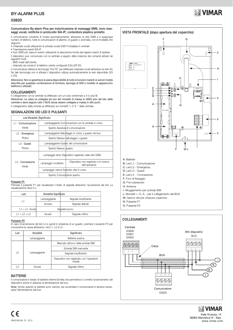 Page 1 de la notice Instructions / montage Vimar 03820