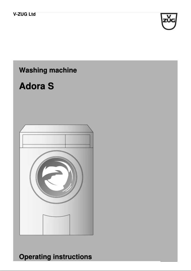 Page 1 de la notice Manuel utilisateur V-Zug Adora S