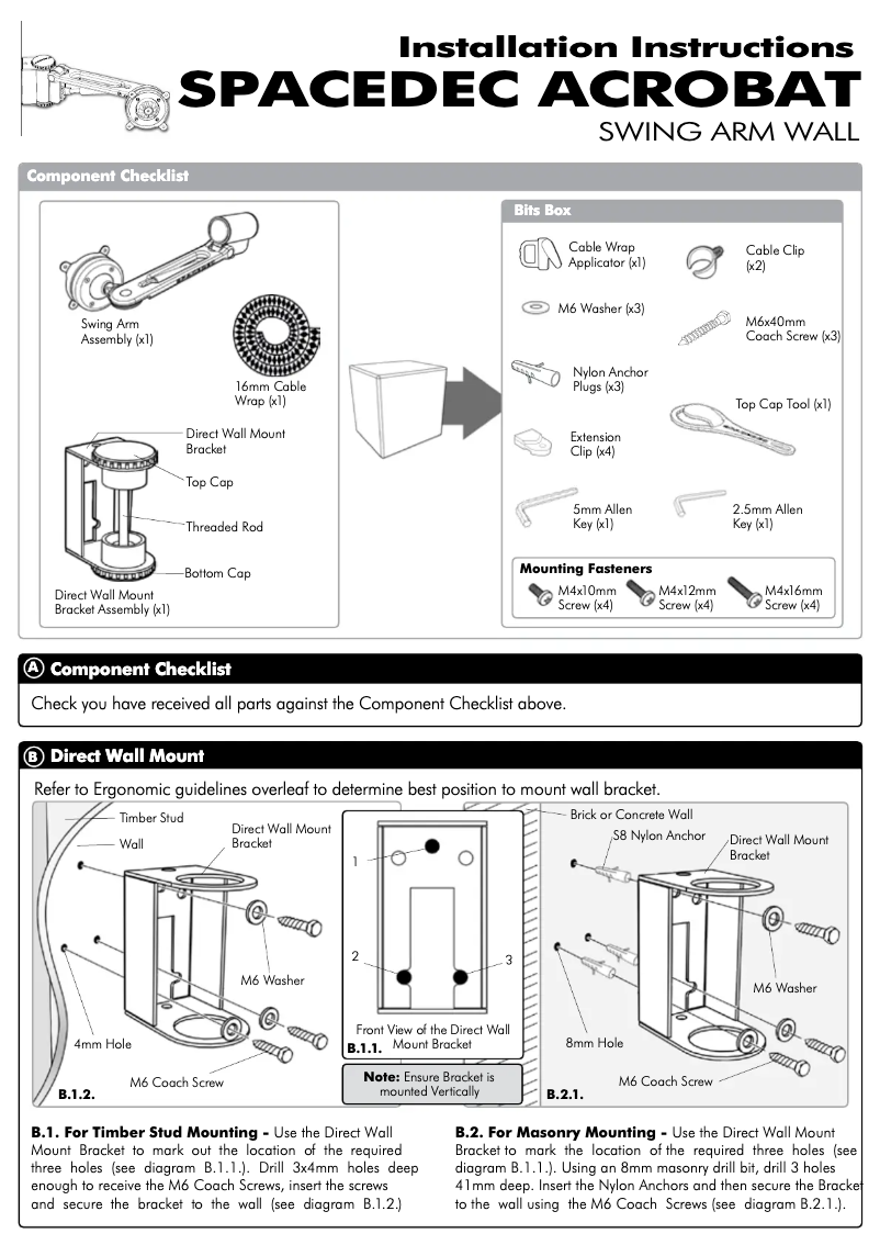 Page n°1 - Manuel utilisateur Atdec SD-SA-DW-BK