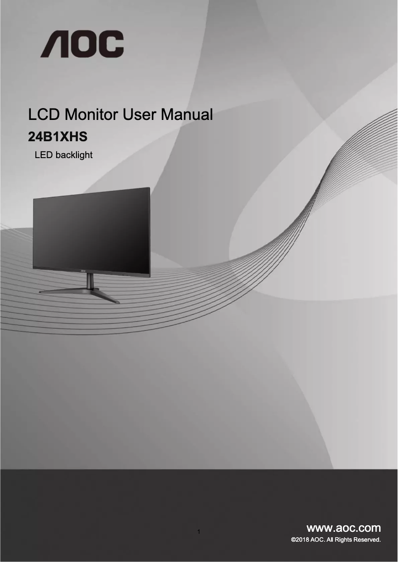 Page 1 de la notice Manuel utilisateur AOC 24B1XHS