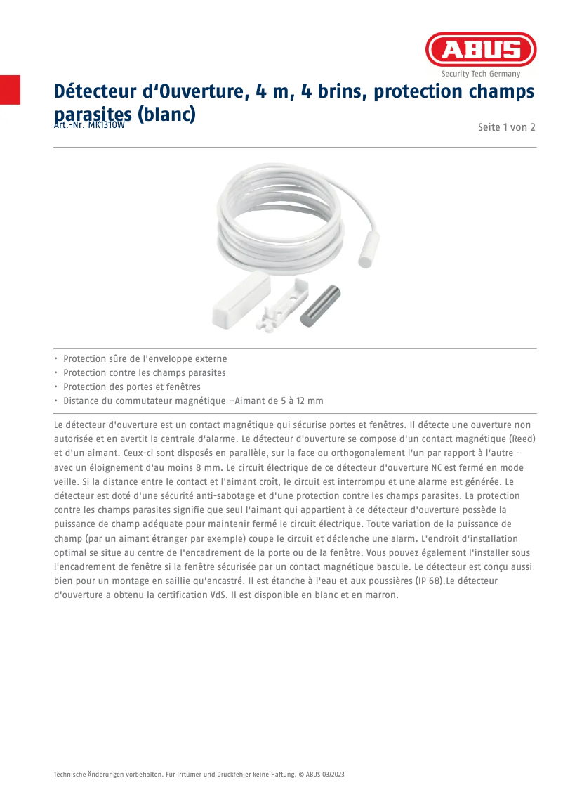 Image de la première page du manuel de l'appareil MK1310W