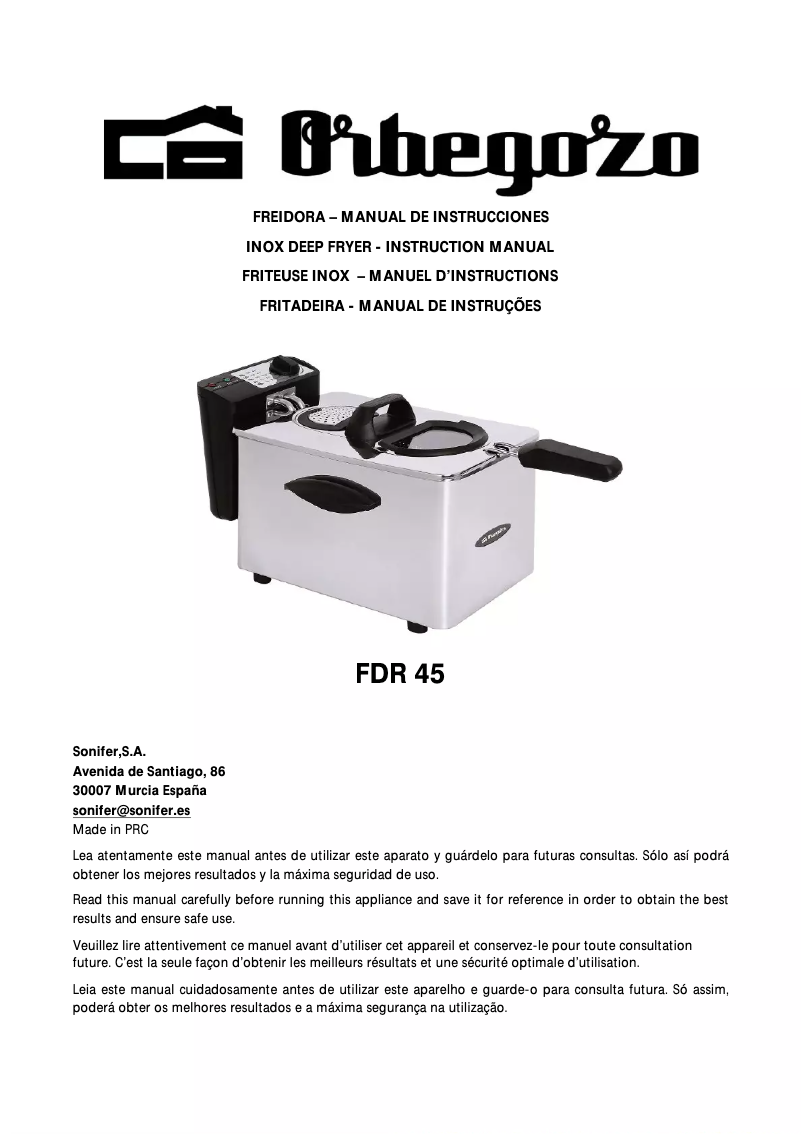 Image de la première page du manuel de l'appareil FDR 45