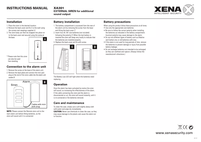 Página 1 del manual Manual de usuario Xena XA301
