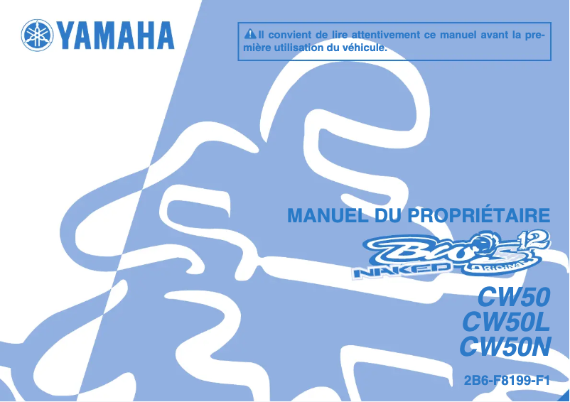 Page 1 de la notice Manuel utilisateur Yamaha BW's 50N (2016)
