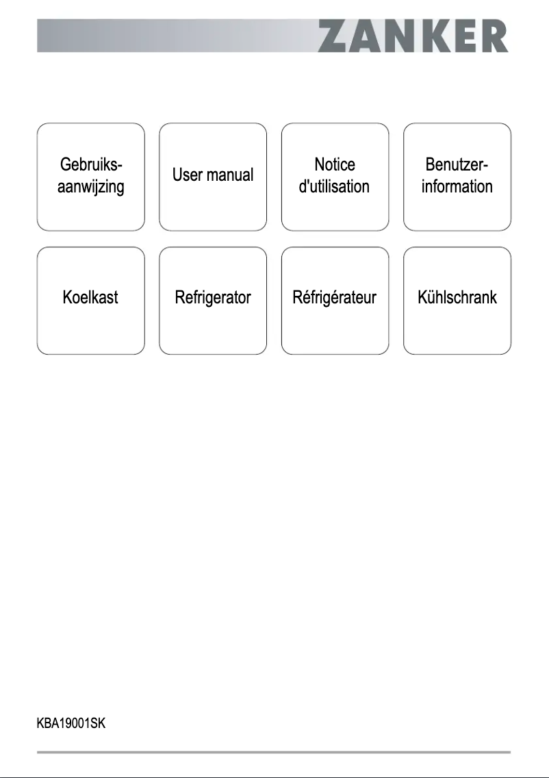 Page n°1 - Manuel utilisateur Zanker KBA19001SK