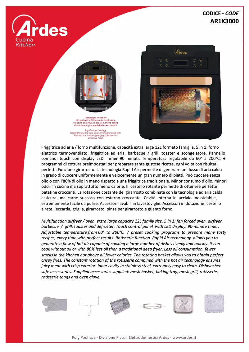 Page n°1 - Fiche technique Ardes AR1K3000