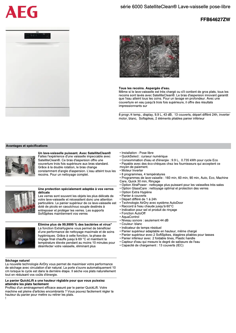 Imagen de la primera página del manual del dispositivo FFB64627ZW