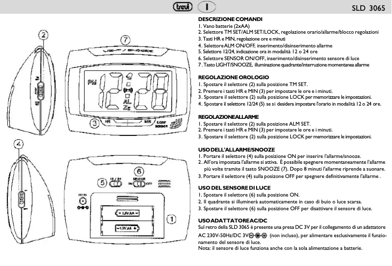 Page 1 de la notice Manuel utilisateur Trevi SLD 3065