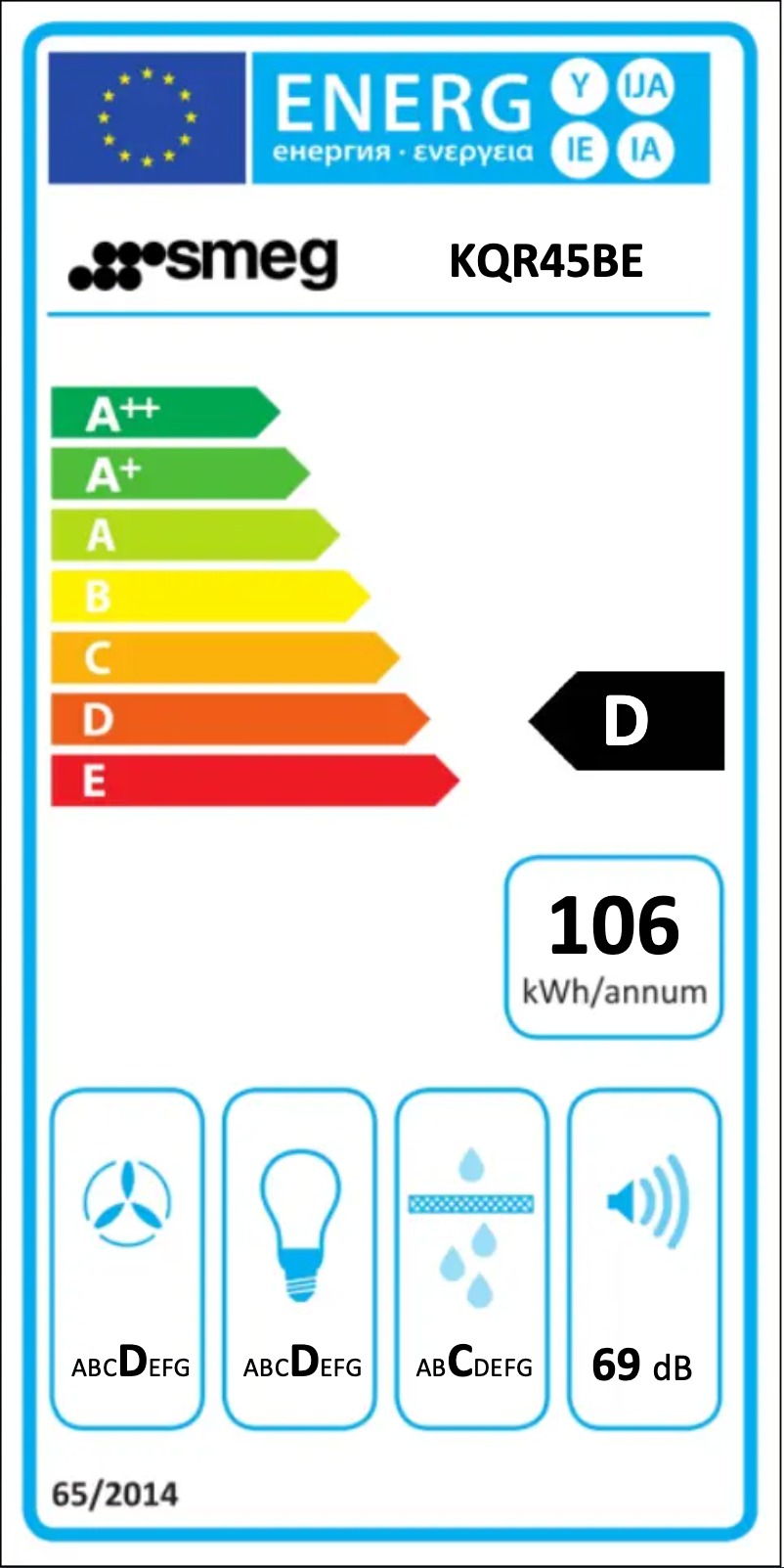 Page n°1 - Label énergétique Smeg KQR45BE