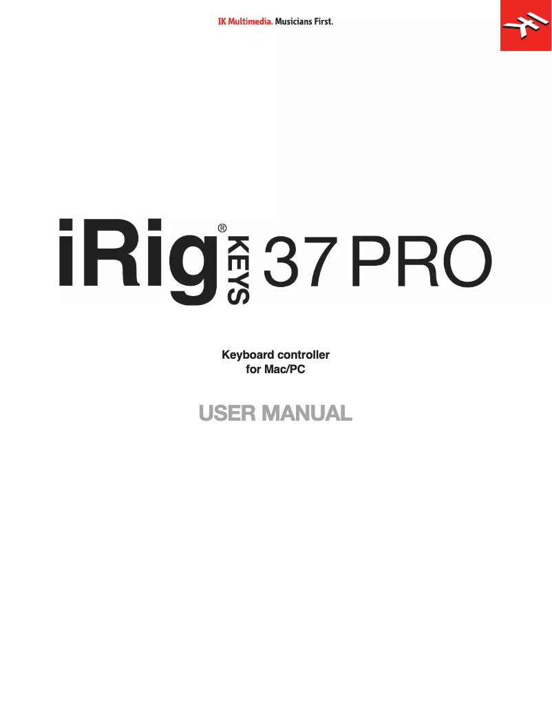 Image de la première page du manuel de l'appareil iRig Keys 37 Pro