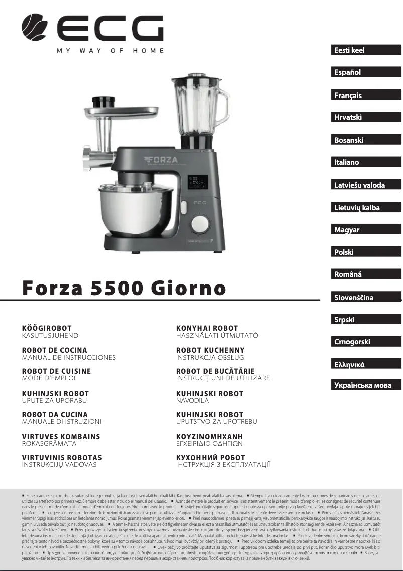 Page 1 de la notice Manuel utilisateur ECG Forza 5500 Giorno