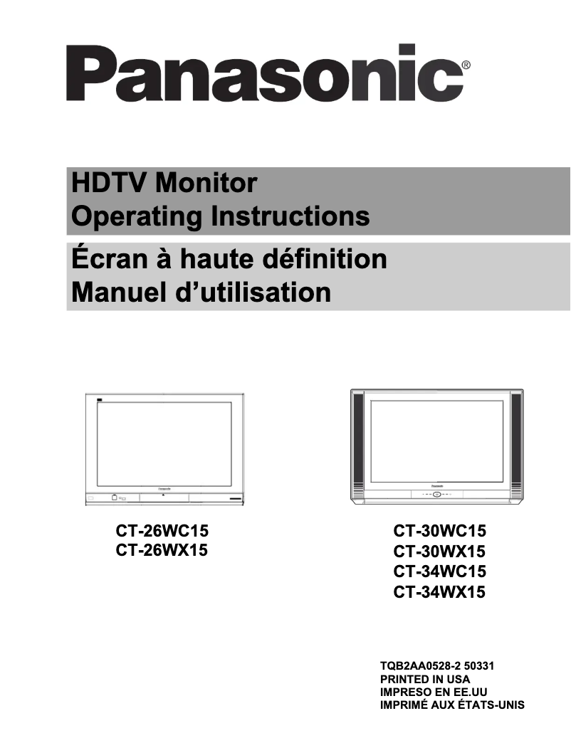 Page 1 de la notice Manuel utilisateur Panasonic CT-27SL14
