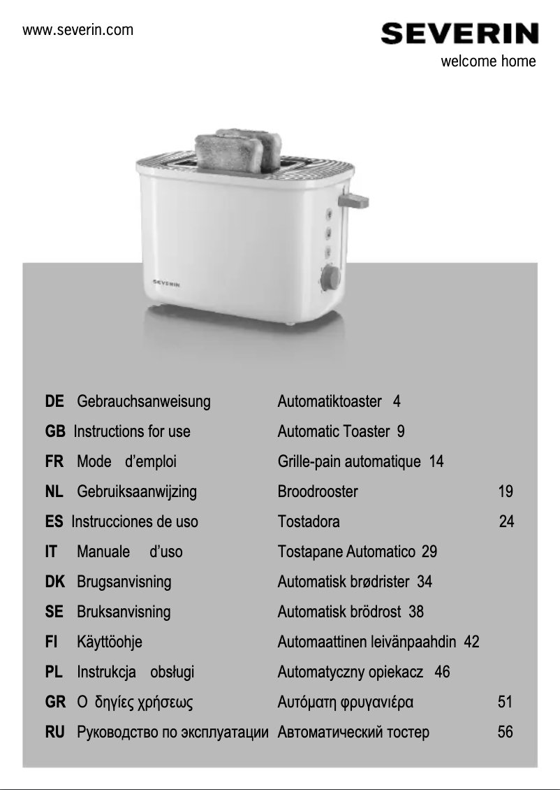 Page 1 de la notice Manuel utilisateur Severin AT 2213