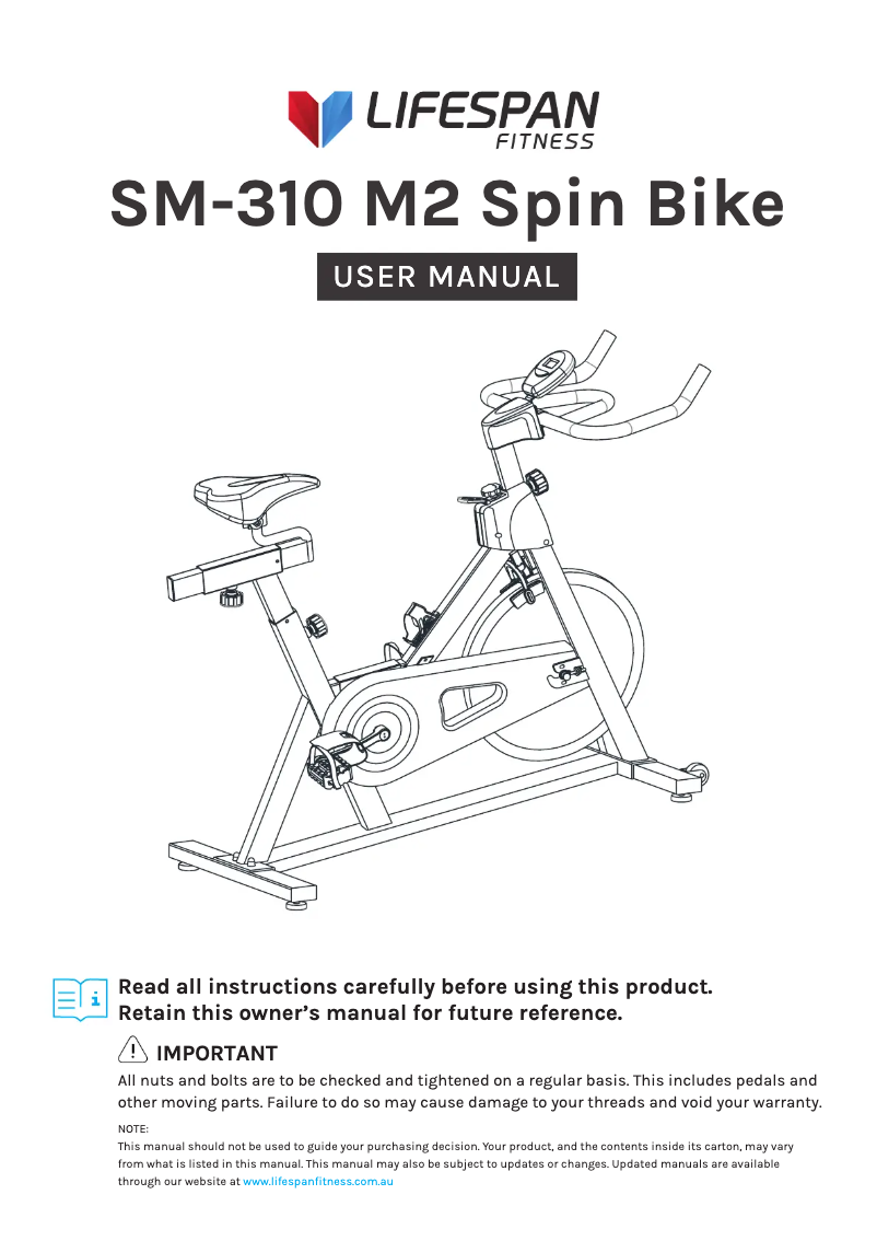 Page 1 de la notice Manuel utilisateur LifeSpan SP-310 M2