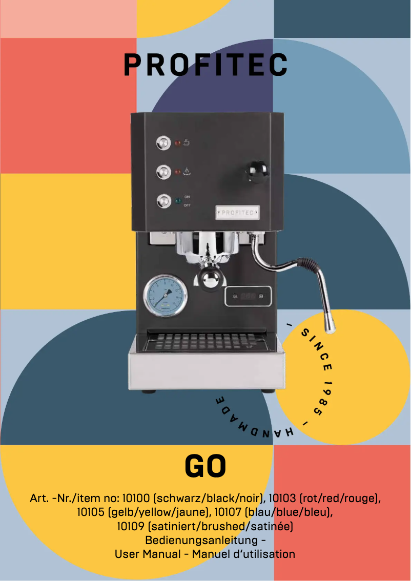 Page 1 de la notice Manuel utilisateur Profitec Go