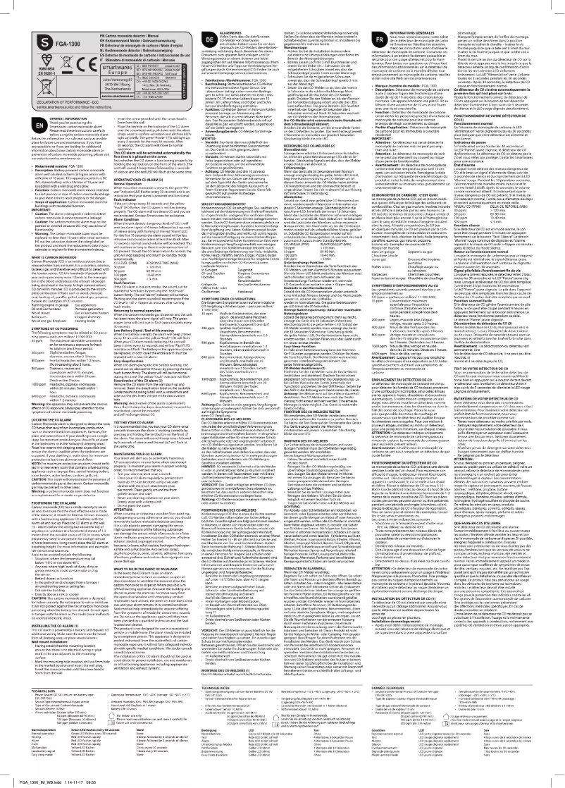 Page 1 de la notice Mode d'emploi Smartwares FGA-13000