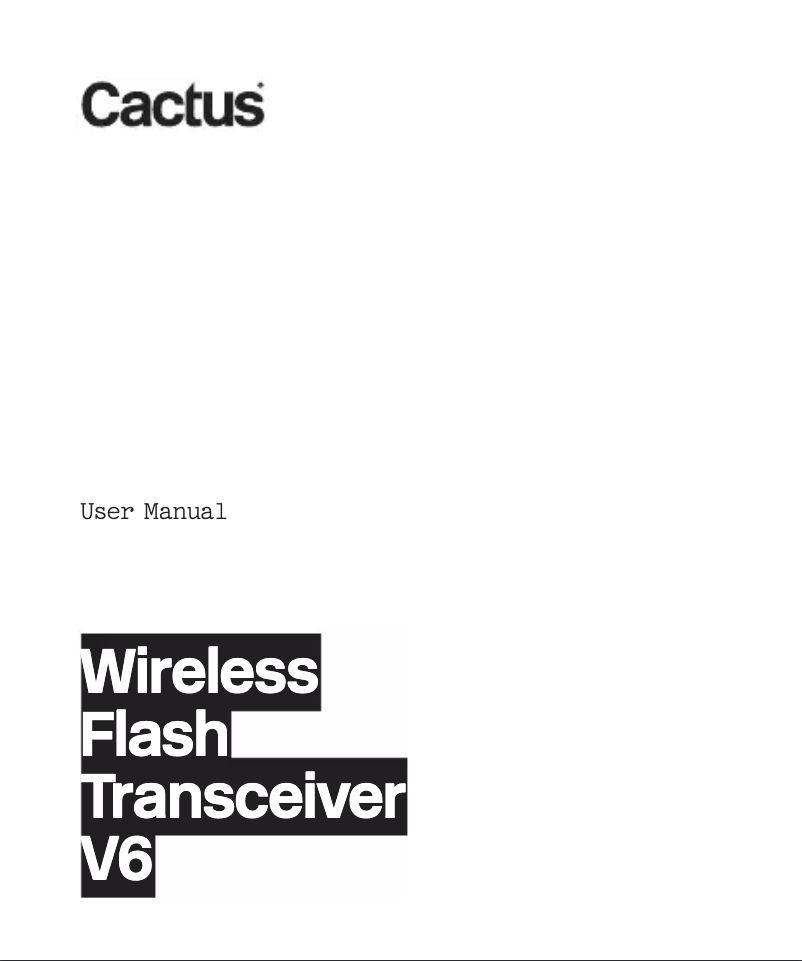 Page n°1 - Manuel utilisateur Cactus V6