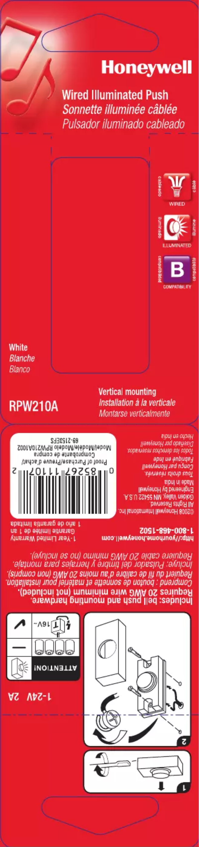 Image de la première page du manuel de l'appareil RPW210A