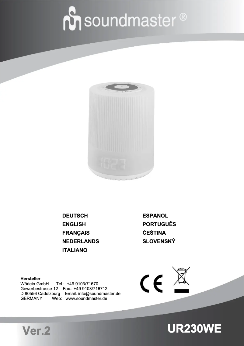 Page 1 de la notice Manuel utilisateur Soundmaster UR230WE