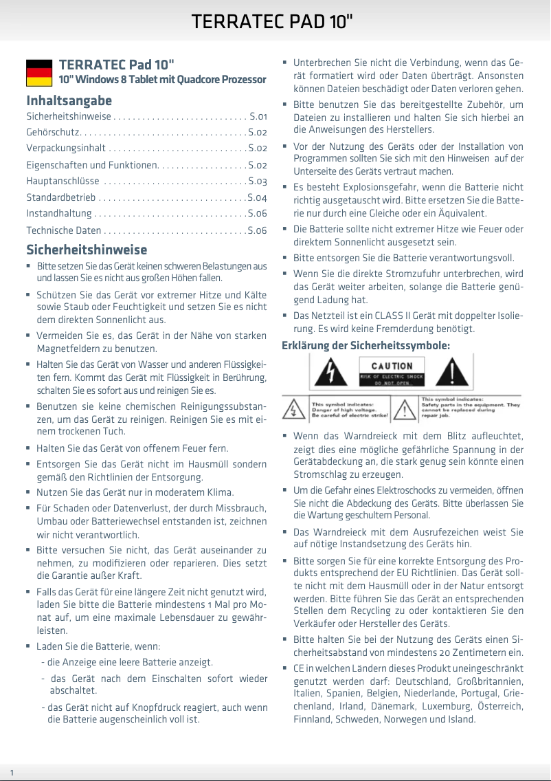 Image de la première page du manuel de l'appareil Pad 10