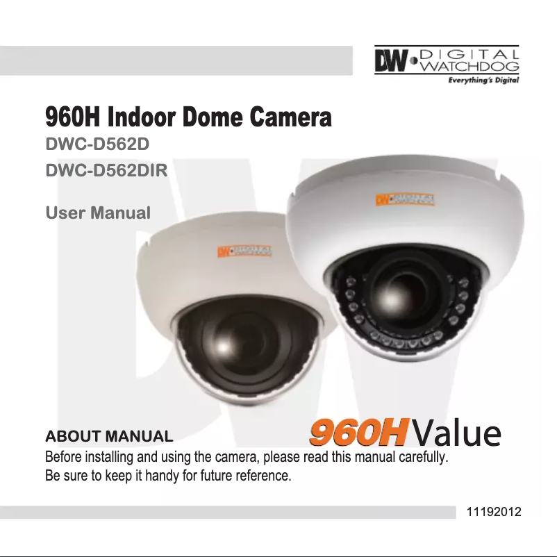 Page n°1 - Manuel utilisateur Digital Watchdog DWC-D562D