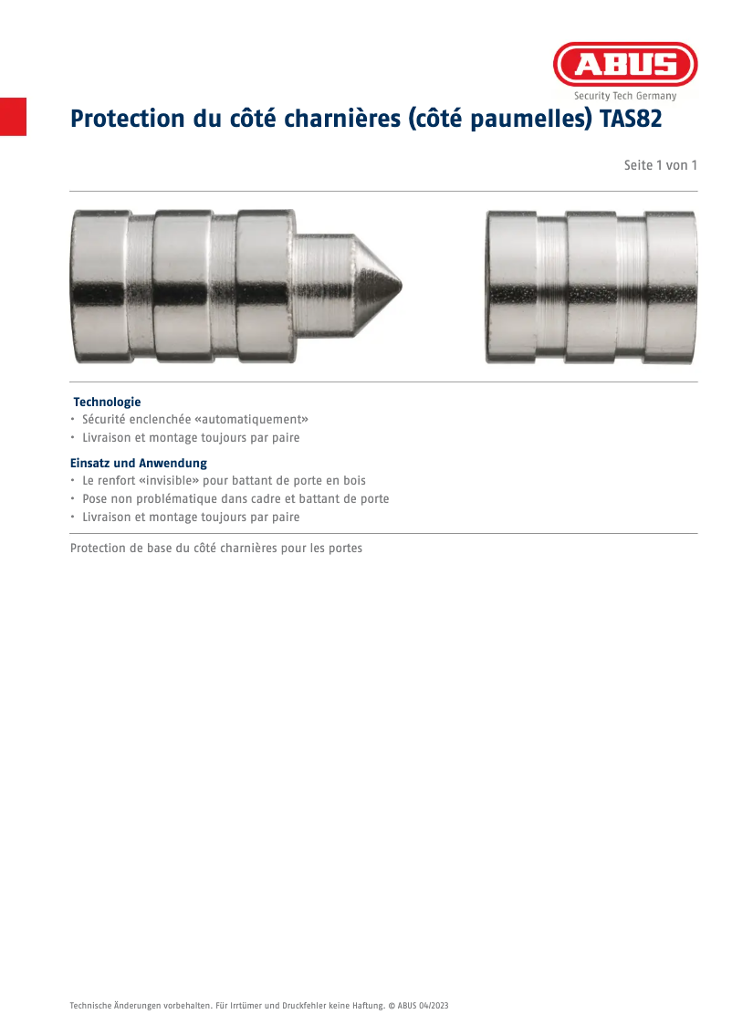 Image de la première page du manuel de l'appareil TAS82