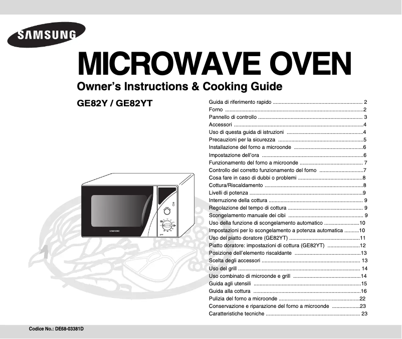 Page n°1 - Manuel utilisateur Samsung GE82Y