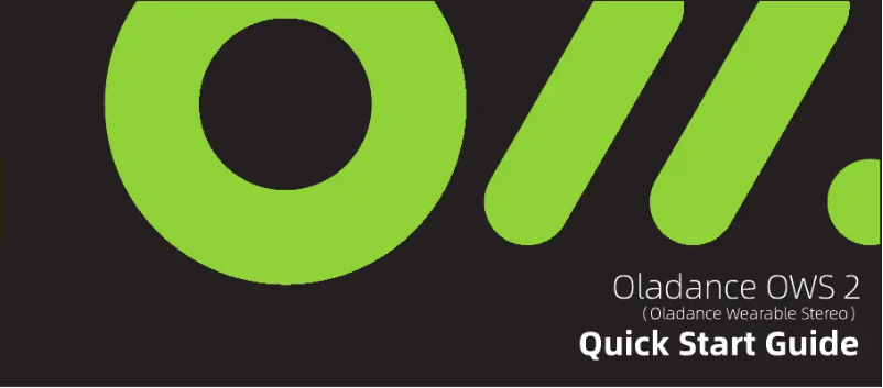 Page n°1 - Manuel utilisateur Oladance OWS 2