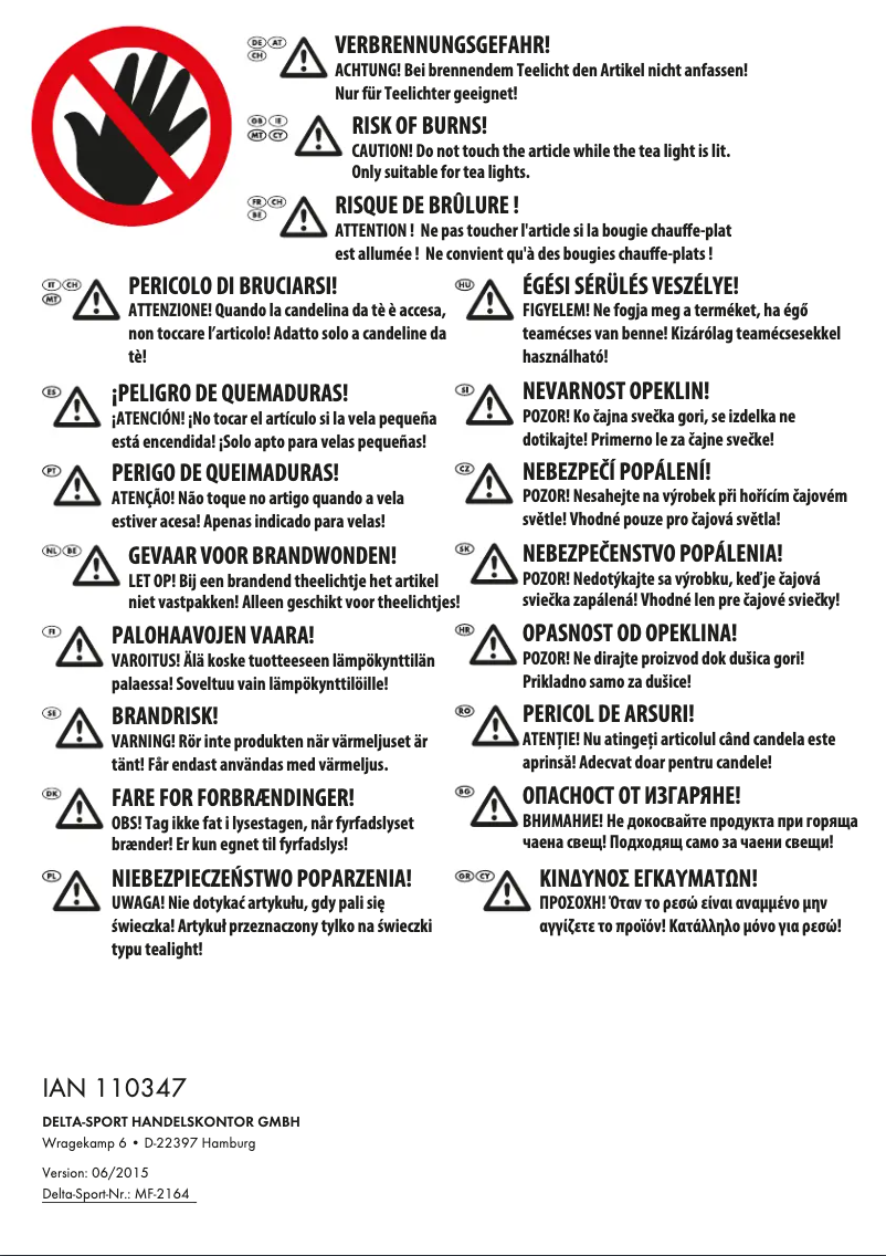Page 1 de la notice Manuel utilisateur Melinera IAN 110347