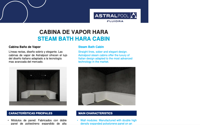 Page 1 de la notice Fiche technique AstralPool Hara