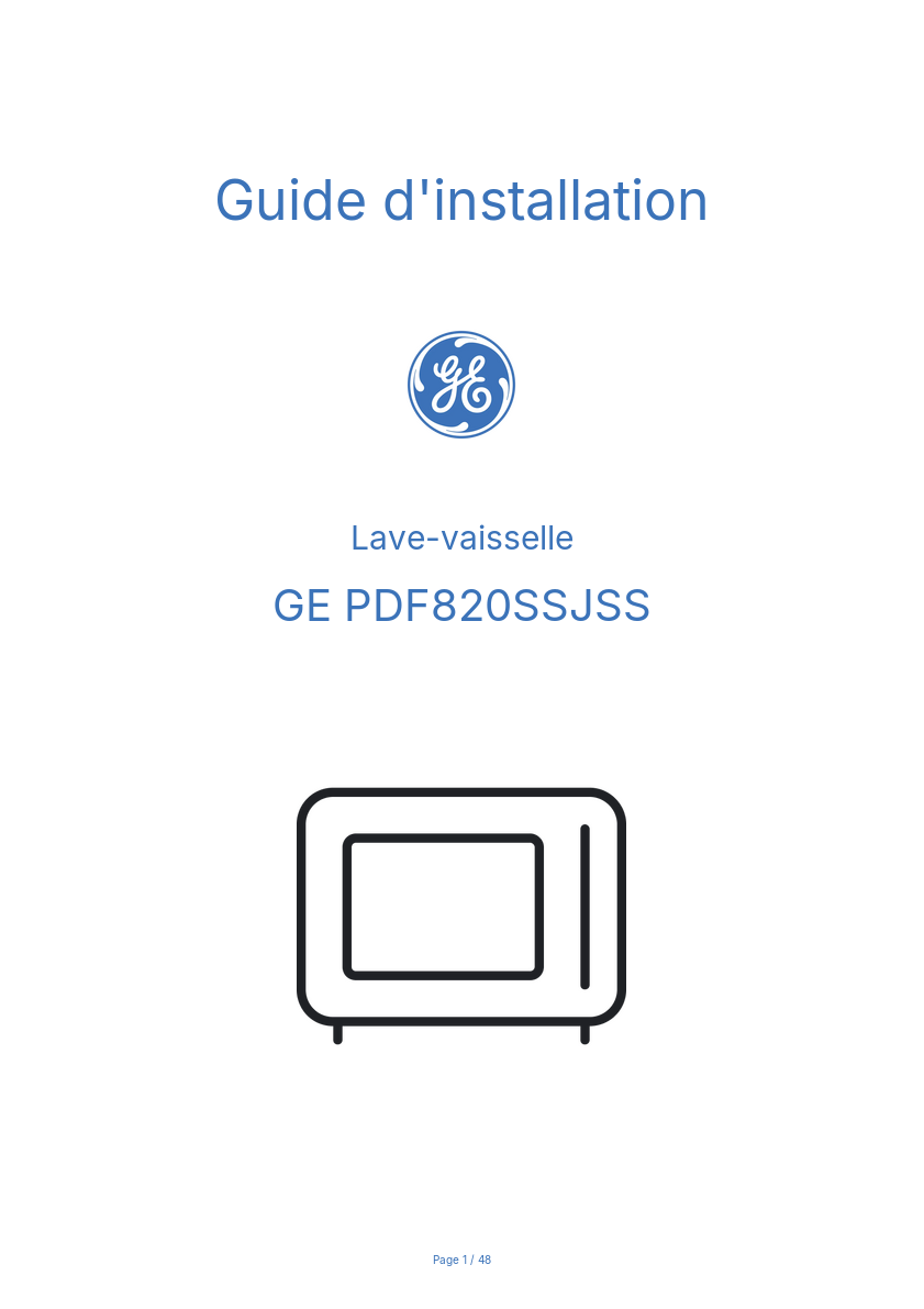 Image de la première page du manuel de l'appareil PDF820SSJSS
