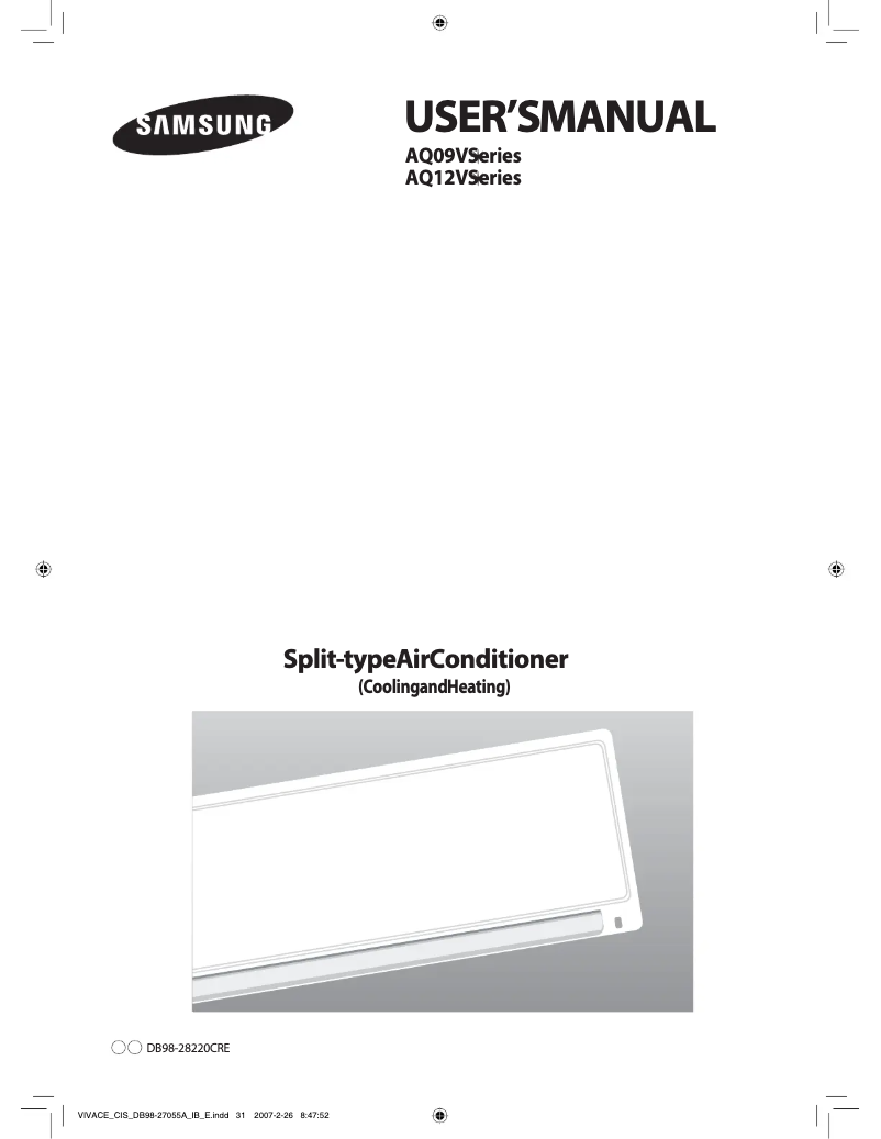 Page n°1 - Manuel utilisateur Samsung AQ09VBLN